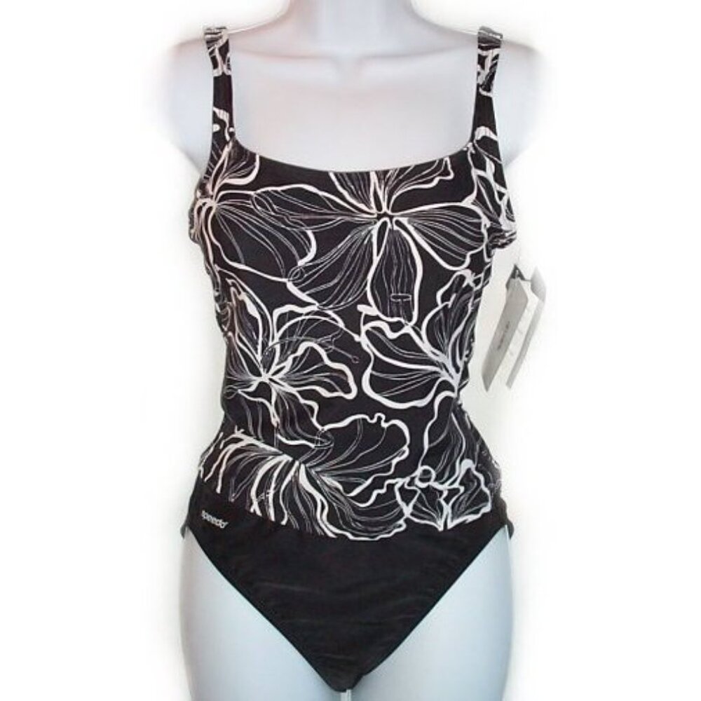 Speedo Black White Floral 2 Pc Tankini - NEW
